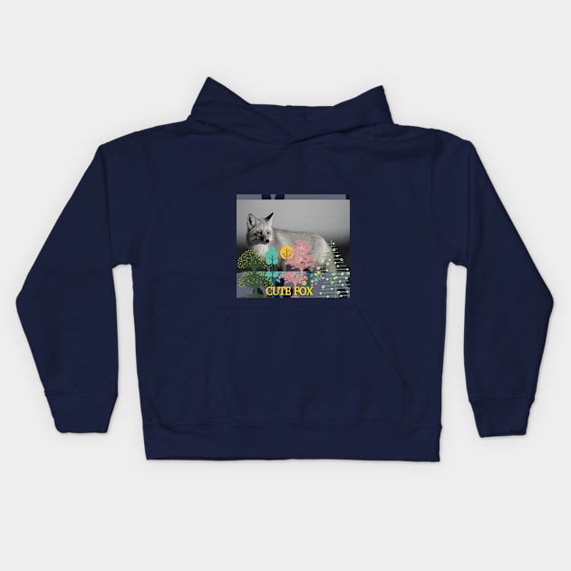 the cute fox t shirt Kids Hoodie by gorgeous wall art